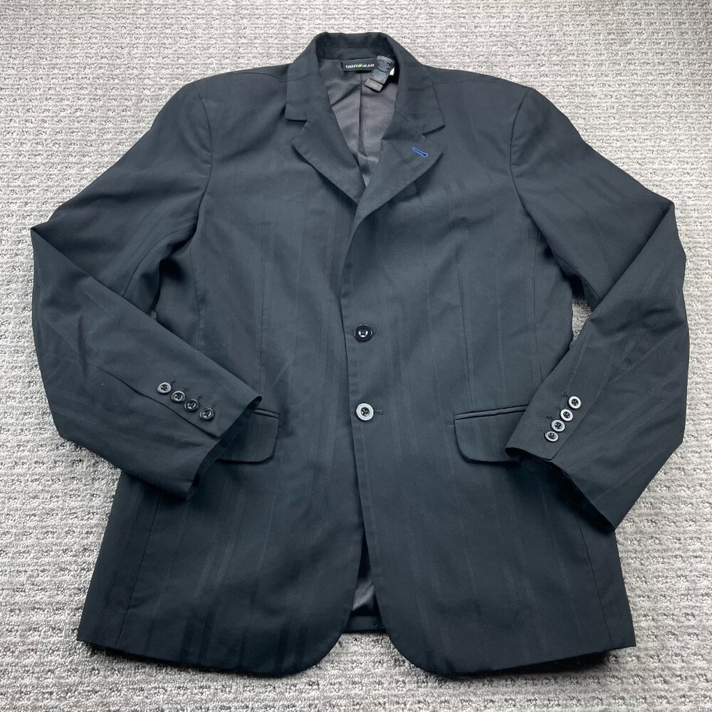 DKNY Suit Blazer Men Size Medium M Black Stripes Formal Business Cocktail Party